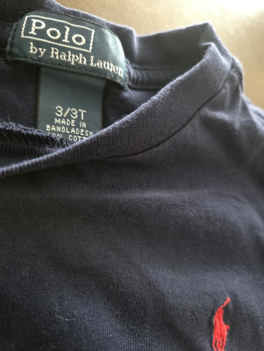 Ralph Lauren Navy Short Sleeve Tee with Red Pony Logo  Sz.3